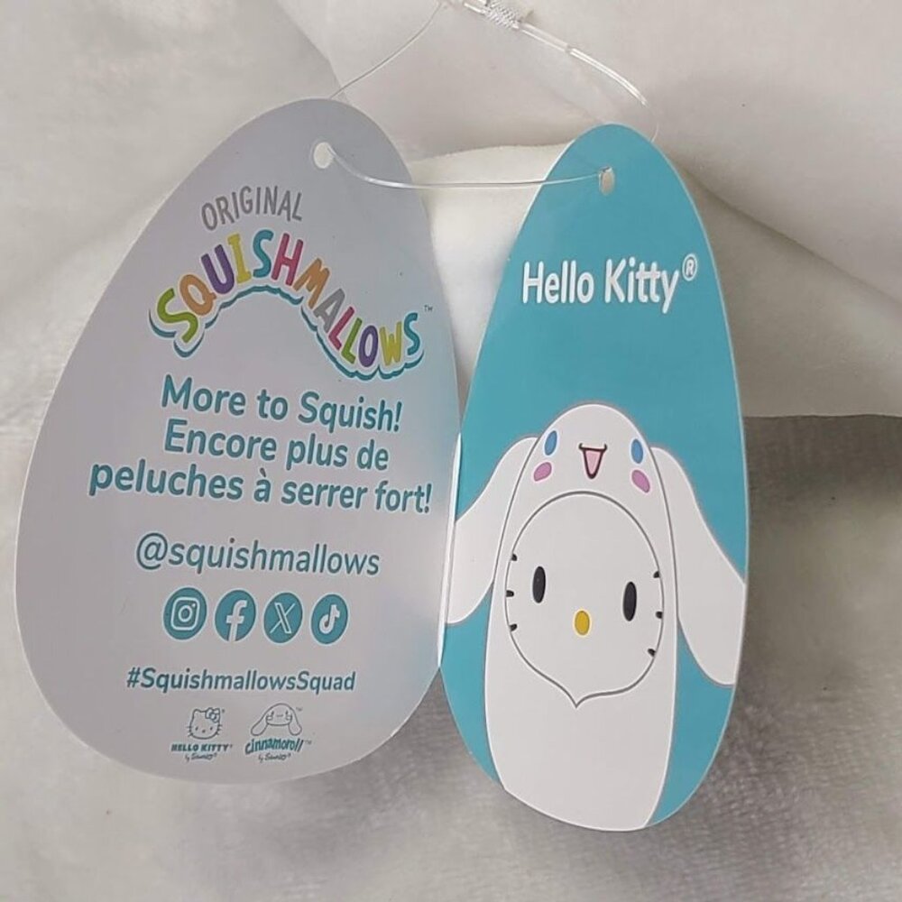 Hello Kitty Squishmallow Plush Cinnamoroll Costume Hoodie 8" Removable Hood - Picture 13 of 14